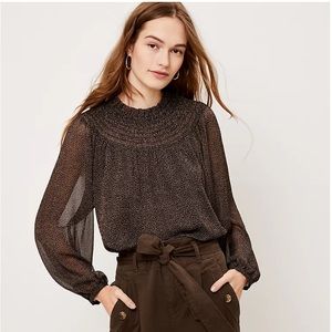 LOFT Smocked Yoke Blouse